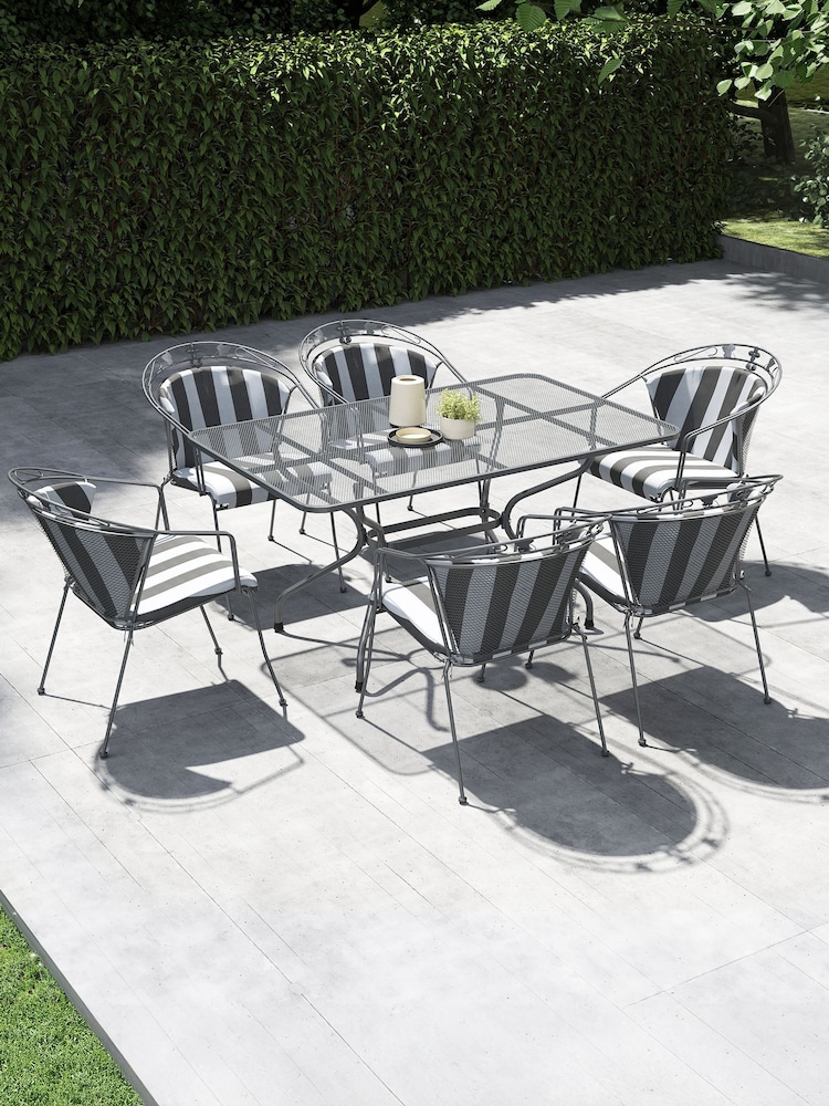 Pacific Grey Elegance Garden Rectangular 6 Seater Dining Table Cushions - Image 1 of 4