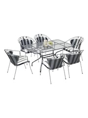 Pacific Grey Elegance Garden Rectangular 6 Seater Dining Table Cushions - Image 2 of 4