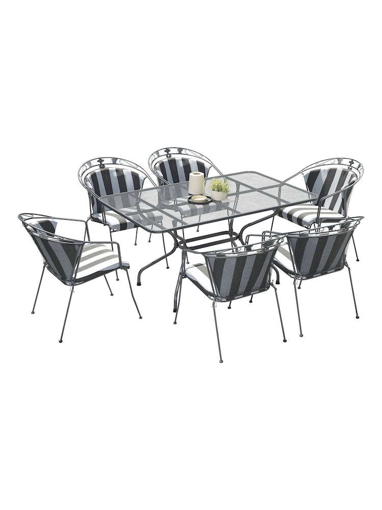 Pacific Grey Elegance Garden Rectangular 6 Seater Dining Table Cushions - Image 2 of 4