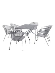 Pacific Grey Elegance Garden Rectangular 6 Seater Dining Table Cushions - Image 3 of 4