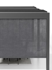 Pacific Dark Grey Electric Garden Pergola with LED Blinds and Louvr Panel - Image 10 of 11