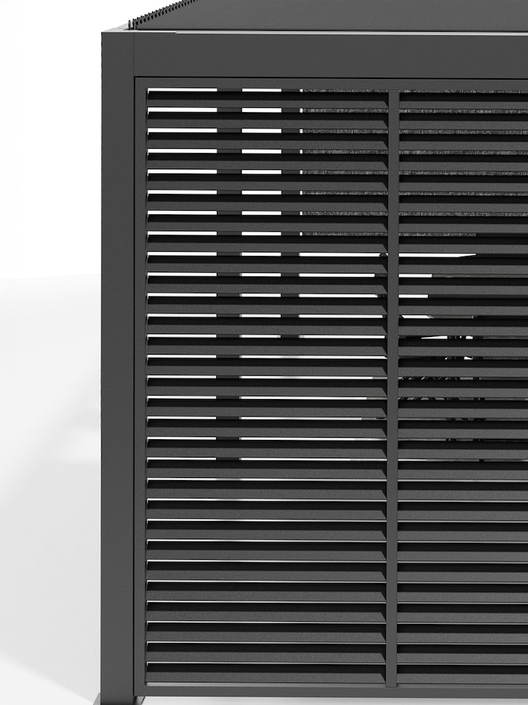 Pacific Dark Grey Electric Garden Pergola with LED Blinds and Louvr Panel - Image 11 of 11
