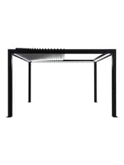 Pacific Dark Grey Electric Garden Pergola with LED Blinds and Louvr Panel - Image 4 of 11
