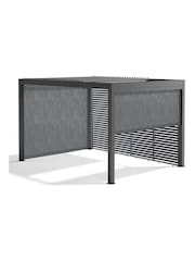 Pacific Dark Grey Electric Garden Pergola with LED Blinds and Louvr Panel - Image 7 of 11