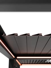 Pacific Dark Grey Electric Garden Pergola with LED Louvre Panels an Blind - Image 2 of 10