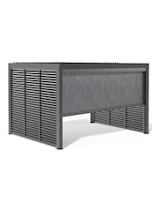 Pacific Dark Grey Electric Garden Pergola with LED Louvre Panels an Blind - Image 7 of 10