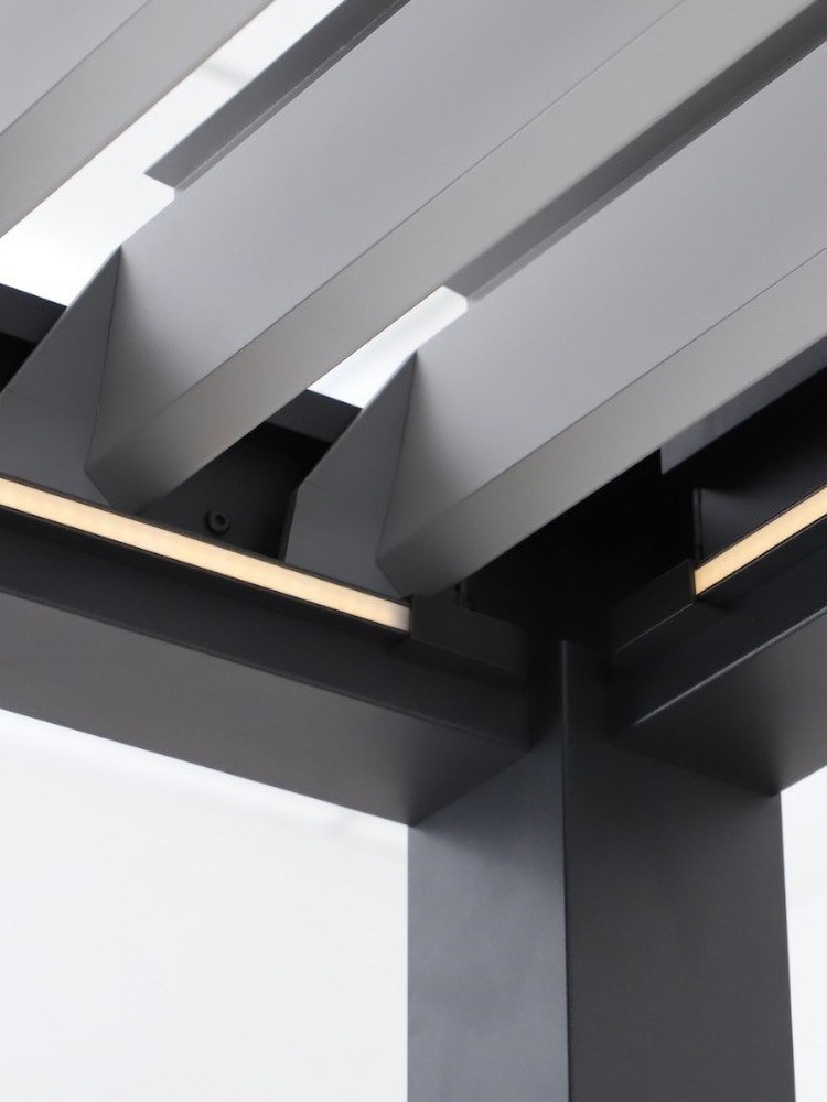 Pacific Dark Grey Electric Garden Pergola with LED - Image 5 of 5