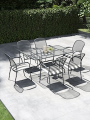 Pacific Grey Carlo Rectangular Garden 6 Seater Dining Table and Cushions - Image 1 of 4