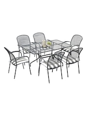 Pacific Grey Carlo Rectangular Garden 6 Seater Dining Table and Cushions - Image 2 of 4