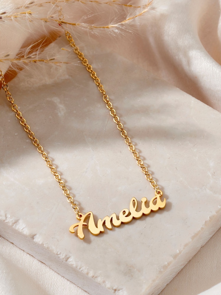 Posh Totty Designs Gold Tone Curved Name Necklace - Image 1 of 3