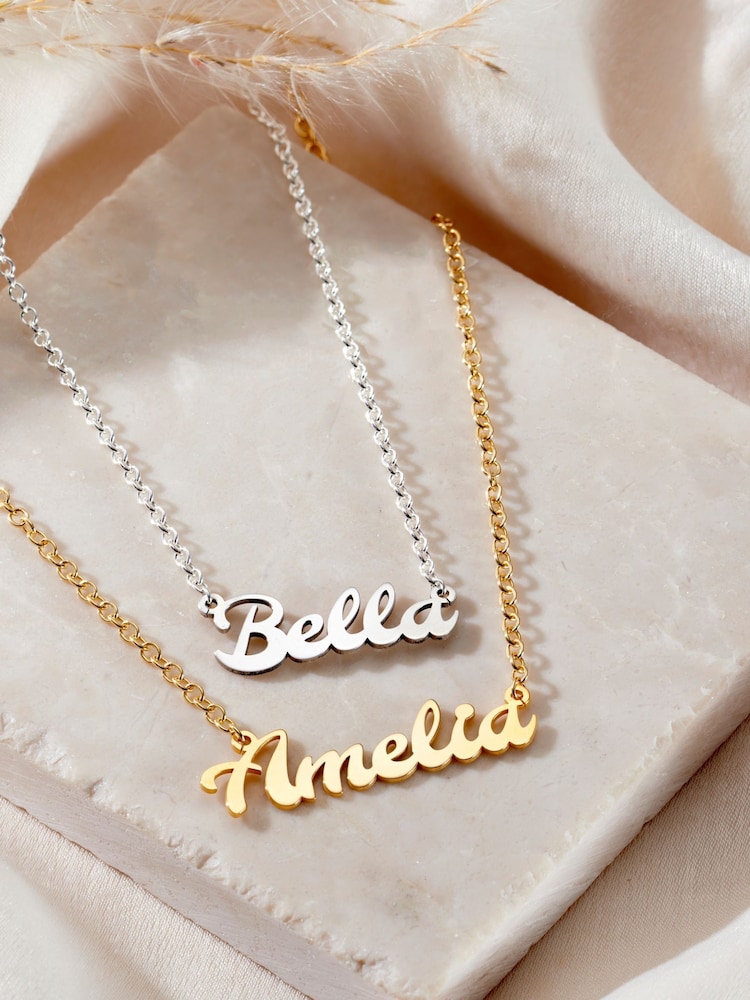 Posh Totty Designs Gold Tone Curved Name Necklace - Image 2 of 3