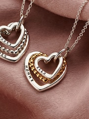 Posh Totty Designs Gold Tone Personalised Family Names Bead Heart Necklace - Image 2 of 3