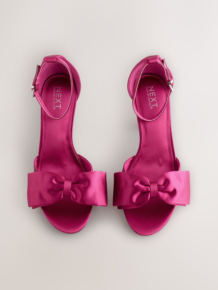 Pink Forever Comfort® Satin Bow Block Heeled Sandals - Image 2 of 5