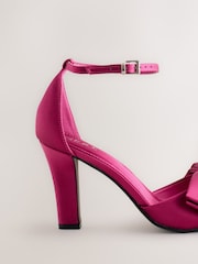 Pink Forever Comfort® Satin Bow Block Heeled Sandals - Image 8 of 10