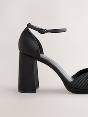 Black Forever Comfort® Twist Heeled Platform Sandals - Image 3 of 5