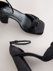 Black Forever Comfort® Twist Heeled Platform Sandals - Image 5 of 5