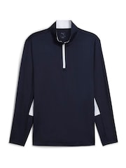 Puma Blue Mens Pure 2.0 Golf Quarter-Zip Top - Image 1 of 2