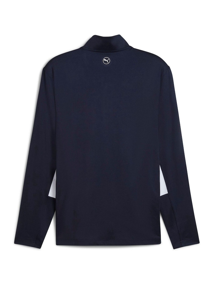 Puma Blue Mens Pure 2.0 Golf Quarter-Zip Top - Image 2 of 2