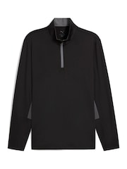 Puma Black Mens Pure 2.0 Golf Quarter-Zip Top - Image 1 of 2