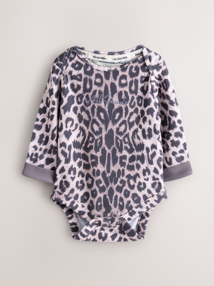 smALLSAINTS Leopard Ribbed Bodysuit and Trousers Baby Girls Set - Image 2 of 8 smALLSAINTS Leopard Ribbed Bodysuit and Trousers Baby Girls Set - Image 2 of 8