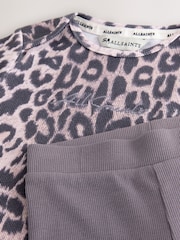 smALLSAINTS Leopard Ribbed Bodysuit and Trousers Baby Girls Set - Image 6 of 8