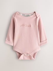 smALLSAINTS Pink Ribbed Bodysuit and Trousers Baby Girls Set - Image 2 of 8