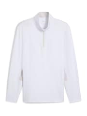Puma White Mens Pure 2.0 Golf Quarter-Zip Top - Image 1 of 2