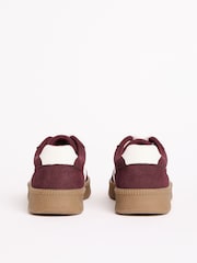 Friends Like These Burgundy Red Standard Fit Lace-Up Retro Gumsole Sports Trainers - Image 3 of 5
