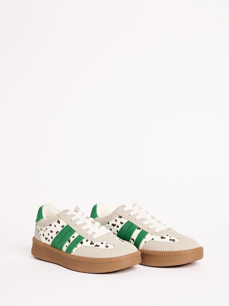 Friends Like These White Spot Standard Fit Lace-Up Retro Gumsole Sports Trainers - Image 1 of 5 Friends Like These White Spot Standard Fit Lace-Up Retro Gumsole Sports Trainers - Image 1 of 5