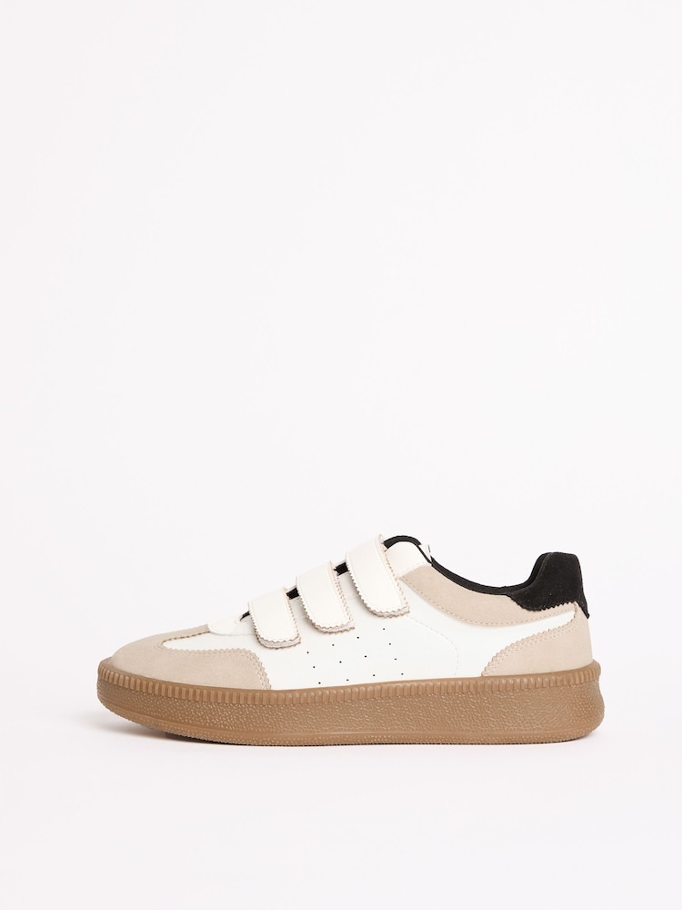Friends Like These White Velcro Retro Gumsole Sports Trainers - Image 5 of 5