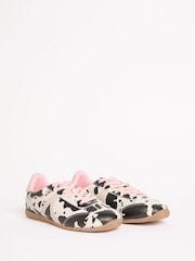 Friends Like These Cow Print Slim Runner Lace-Up Retro Gumsole Sports Trainers - Image 4 of 5