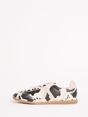 Friends Like These Cow Print Slim Runner Lace-Up Retro Gumsole Sports Trainers - Image 5 of 5