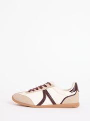 Friends Like These White Slim Runner Lace-Up Retro Gumsole Sports Trainers - Image 5 of 5
