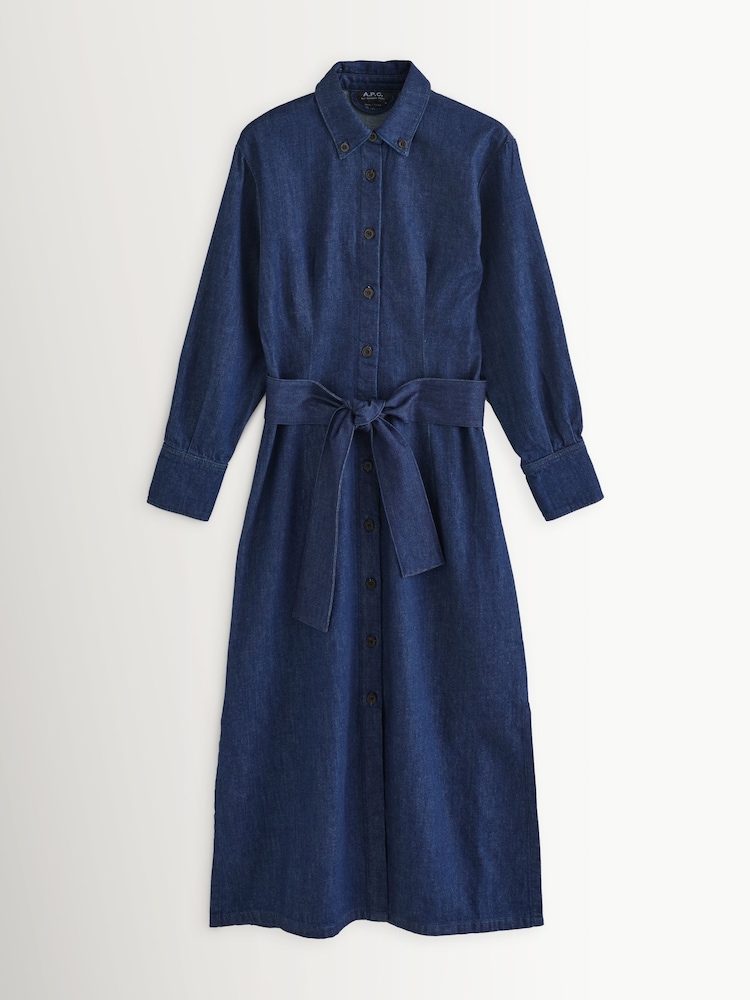 A.P.C. Blue Vanessa Denim Midi Dress - Image 1 of 1