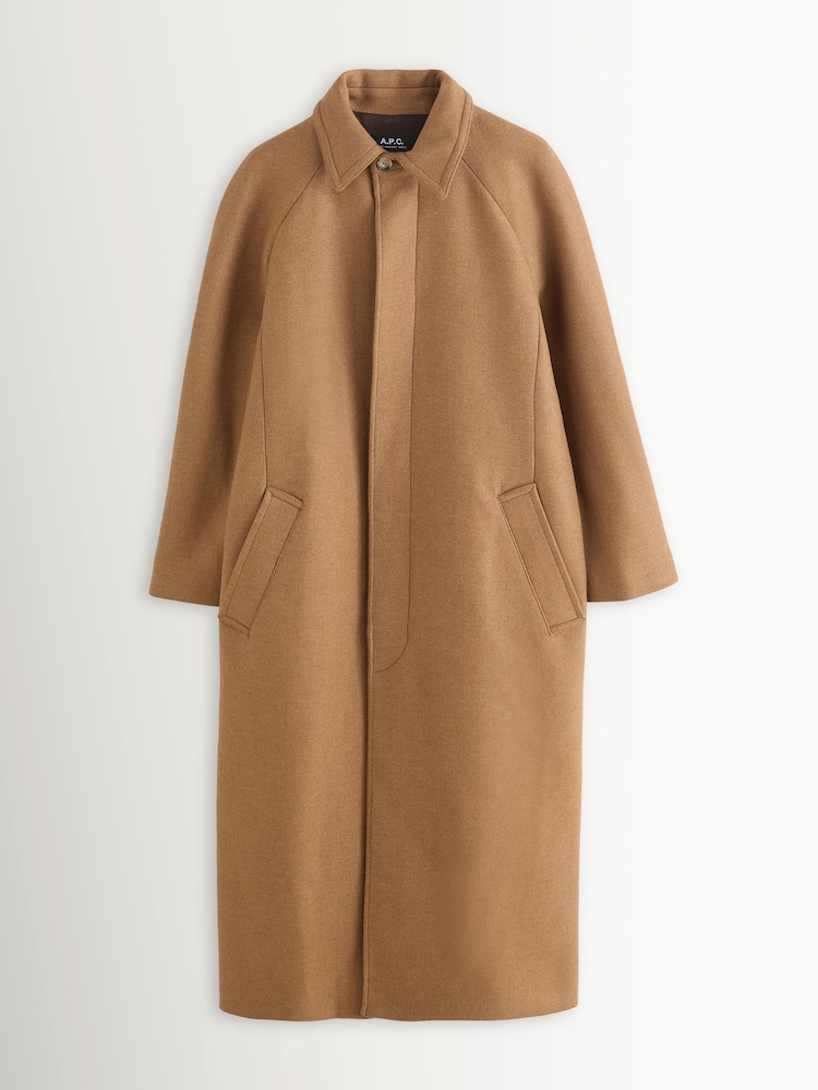 A.P.C. Brown Gaia Wool Long Coat - Image 7 of 7 A.P.C. Brown Gaia Wool Long Coat - Image 7 of 7