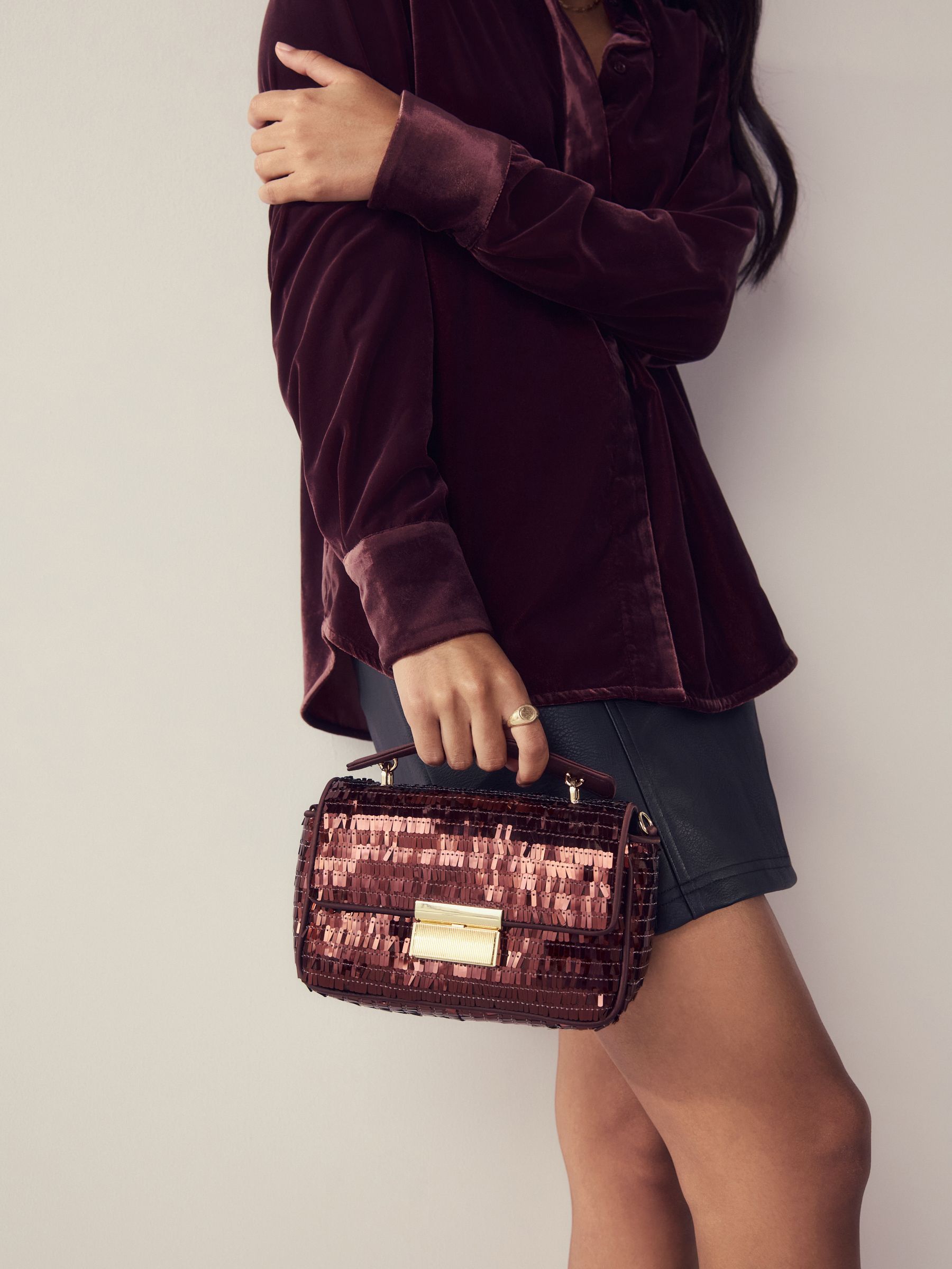 Handbag Charles And Keith Metropolis Glitter Buy Chocolate Brown