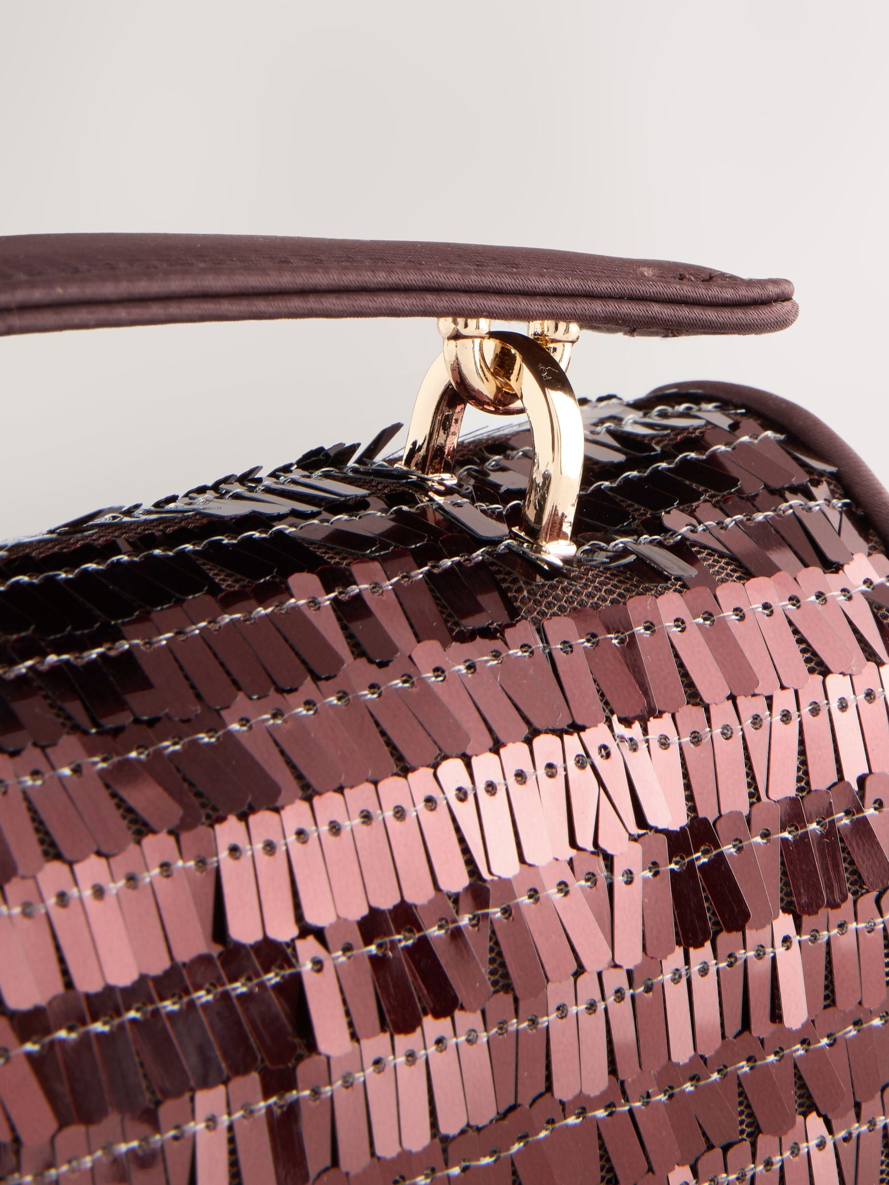 Buy Chocolate Brown Sequin Cross-Body Bag from Next USA