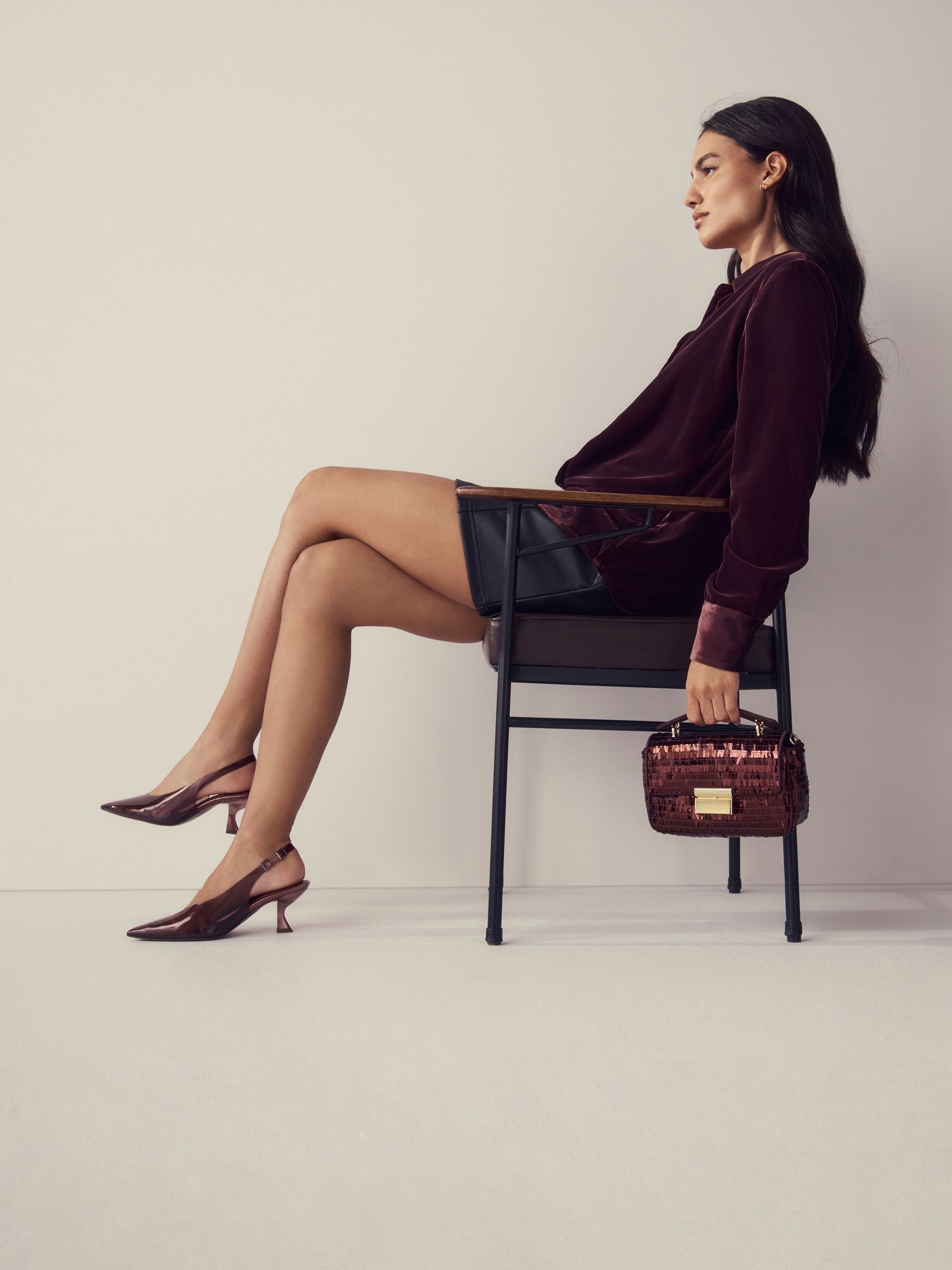 Buy Chocolate Brown Sequin Cross-Body Bag from Next USA