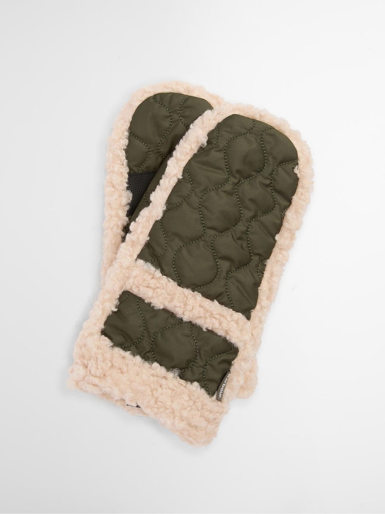 Barbour® Green Marnie Quilted Waterproof Mittens - Image 1 of 5 Barbour® Green Marnie Quilted Waterproof Mittens - Image 1 of 5