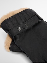 Barbour® Black Leather Utility Gloves - Image 3 of 4