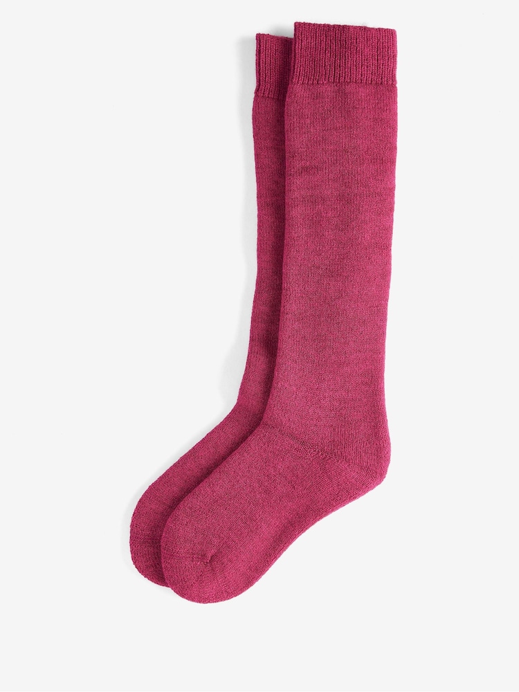 Barbour® Raspberry Red Wellington Knee Socks - Image 1 of 2