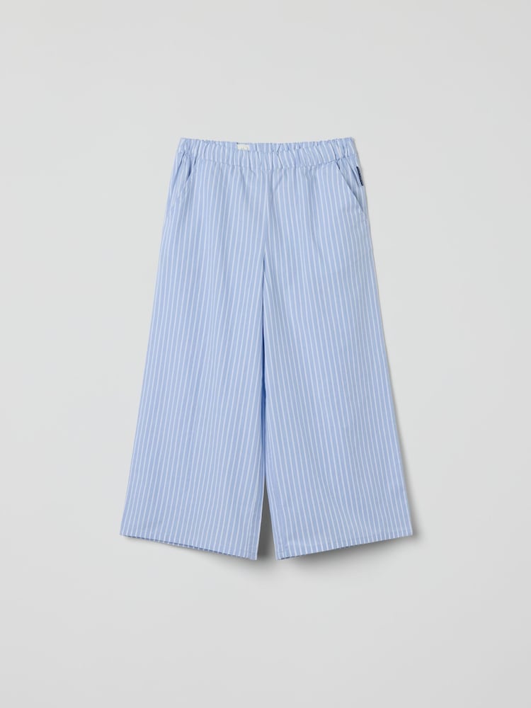 Polarn O Pyret 100% Organic Cotton Striped Wide Leg Trousers - Bild 3 von 3