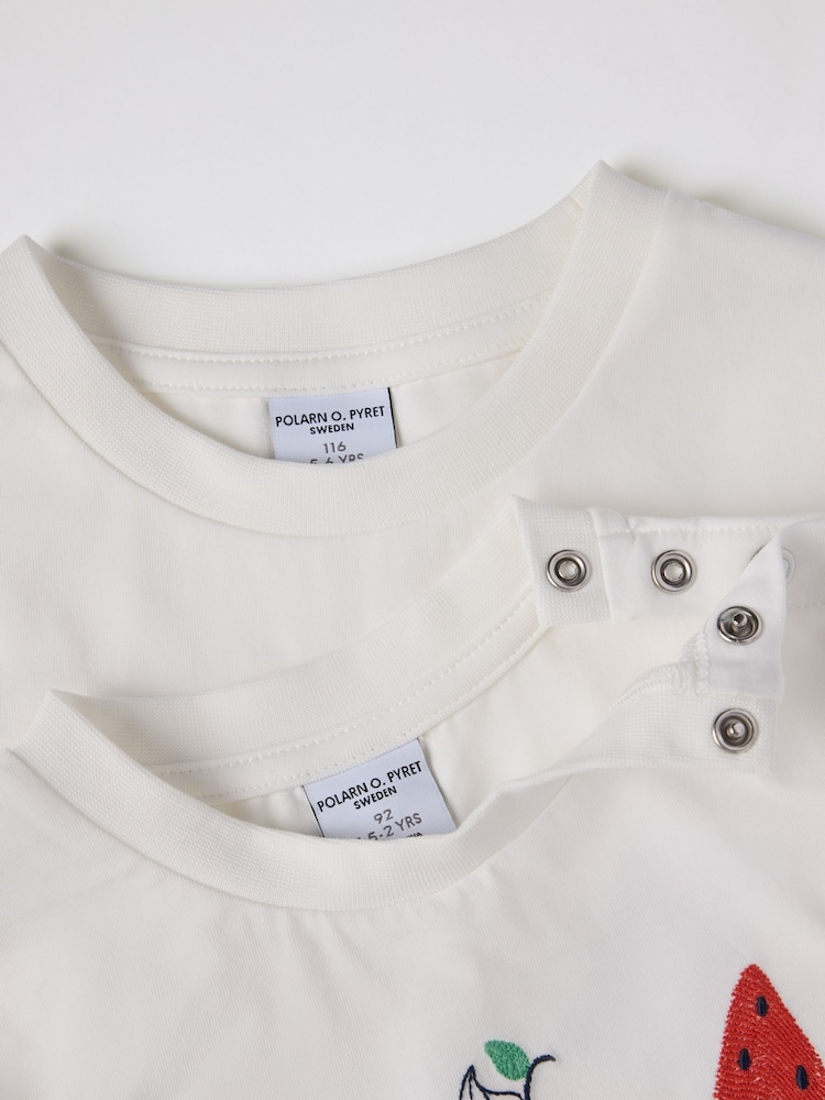 Polarn O Pyret White Ice Cream Print T-Shirt - Image 3 of 4