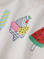 Polarn O Pyret White Ice Cream Print T-Shirt - Image 4 of 4