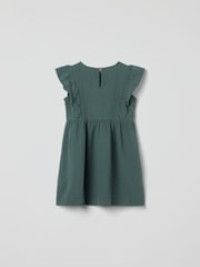 Polarn O. Pyret Green Embroidered Cotton Dress - Image 4 of 5