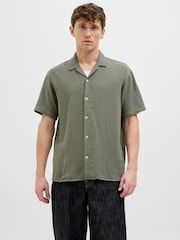 JACK & JONES Green Resort Collar 100% Cotton Shirts 2 Pack - Image 3 of 6