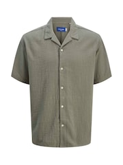 JACK & JONES Green Resort Collar 100% Cotton Shirts 2 Pack - Image 6 of 6