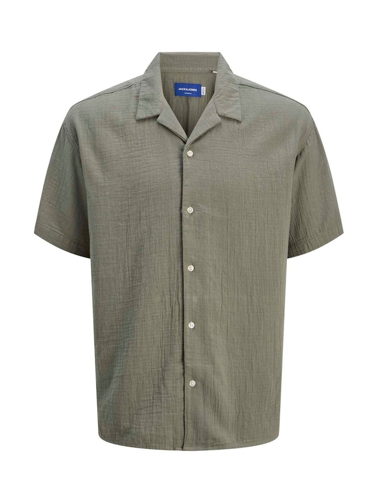 JACK & JONES Green Resort Collar 100% Cotton Shirts 2 Pack - Image 6 of 6