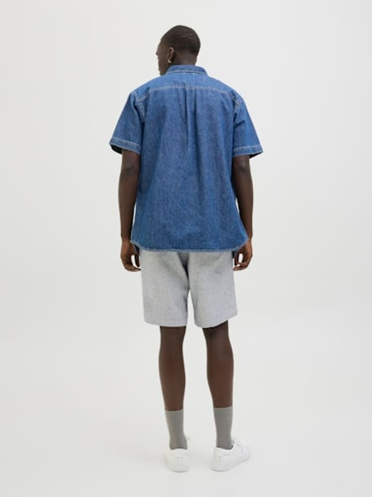 JACK & JONES Blue Linen Blend Chino Shorts - Image 2 of 5