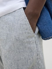 JACK & JONES Blue Linen Blend Chino Shorts - Image 5 of 5